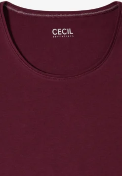 Basic Shirt met ronde hals in effen kleur
