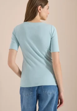 Basic Shirt met ronde hals in effen kleur