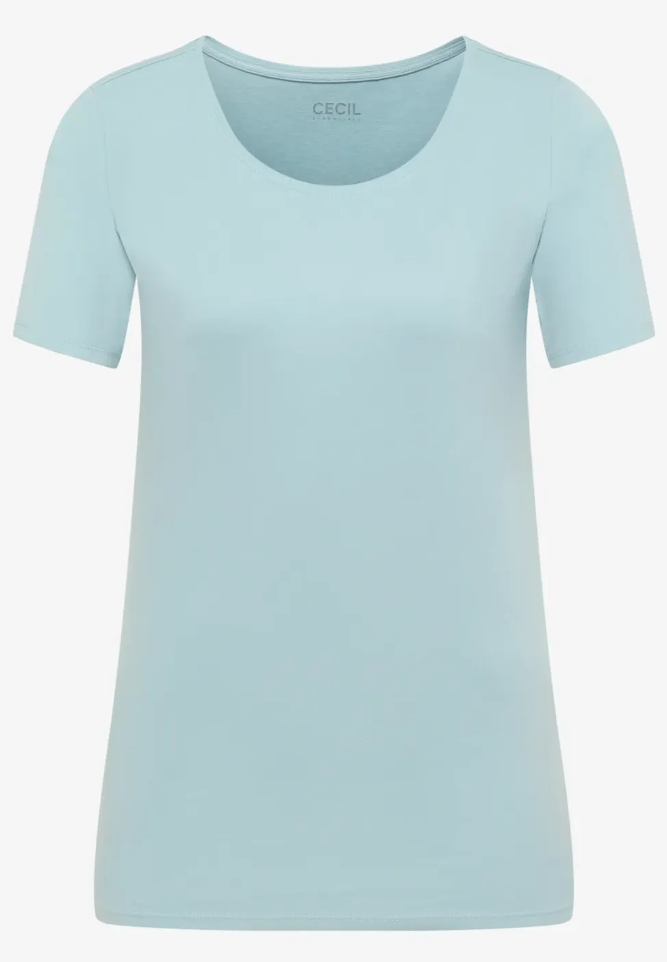 Basic Shirt met ronde hals in effen kleur