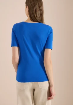 Basic Shirt met ronde hals in effen kleur