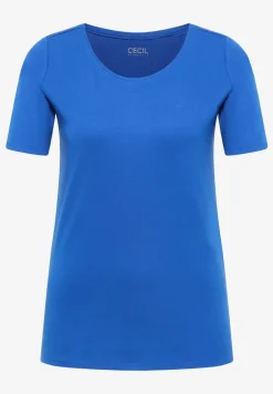 Basic Shirt met ronde hals in effen kleur