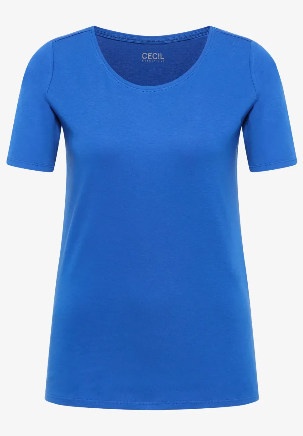 Basic Shirt met ronde hals in effen kleur