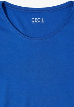 Basic Shirt met ronde hals in effen kleur