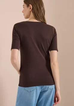 Basic Shirt met ronde hals in effen kleur