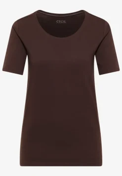 Basic Shirt met ronde hals in effen kleur