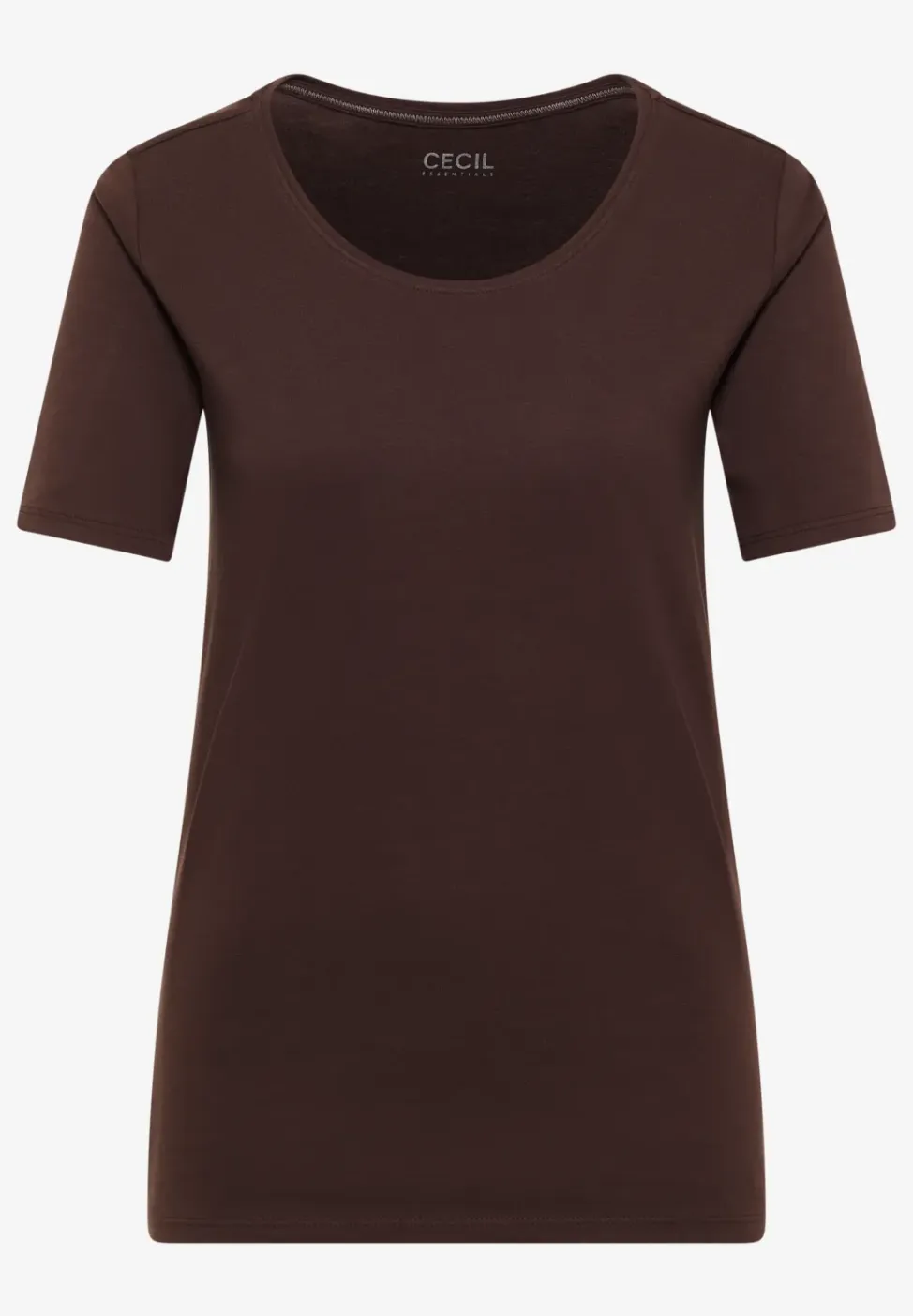 Basic Shirt met ronde hals in effen kleur