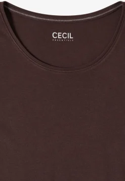 Basic Shirt met ronde hals in effen kleur