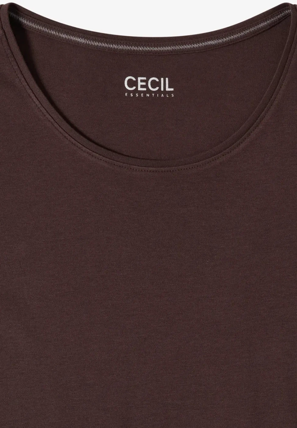 Basic Shirt met ronde hals in effen kleur