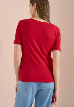 Basic Shirt met ronde hals in effen kleur
