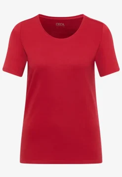 Basic Shirt met ronde hals in effen kleur