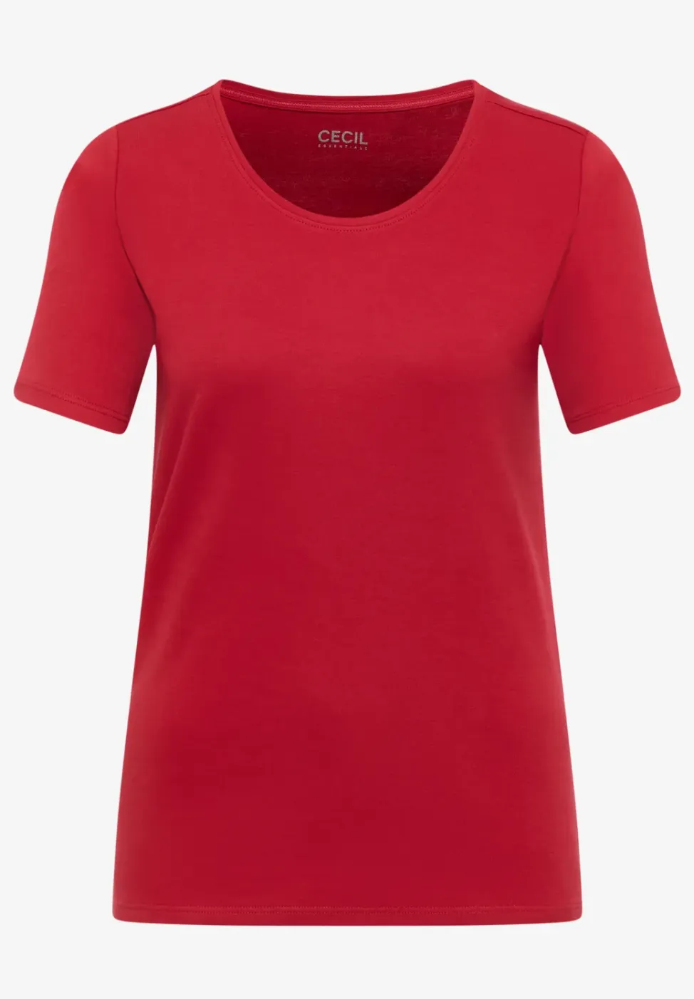 Basic Shirt met ronde hals in effen kleur