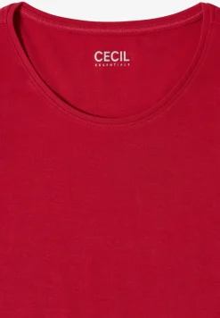 Basic Shirt met ronde hals in effen kleur
