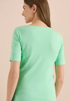 Basic Shirt met ronde hals in effen kleur