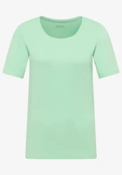 Basic Shirt met ronde hals in effen kleur