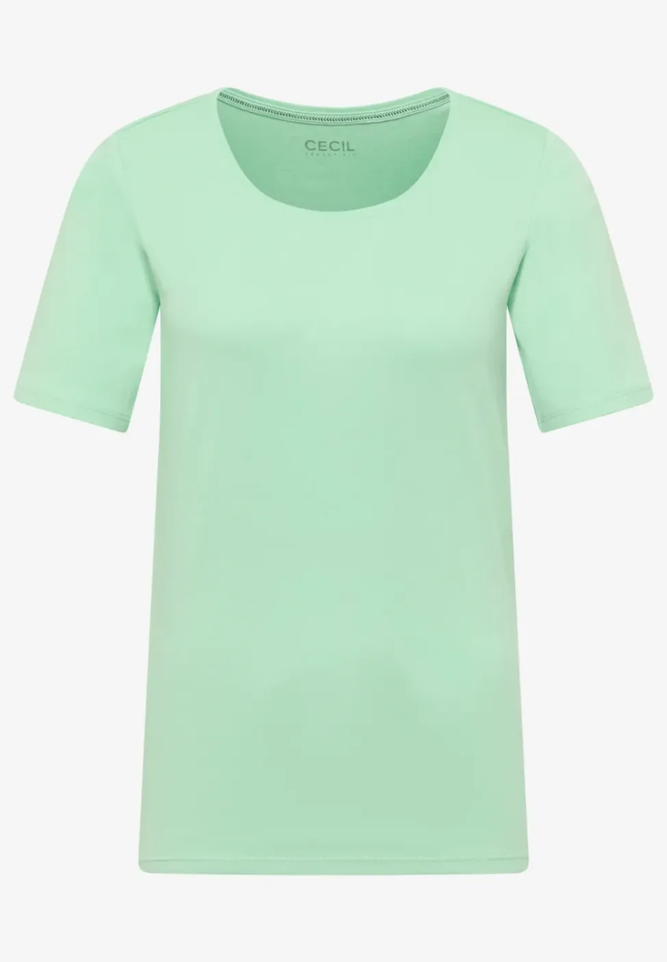 Basic Shirt met ronde hals in effen kleur