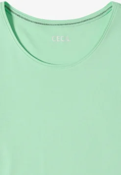 Basic Shirt met ronde hals in effen kleur