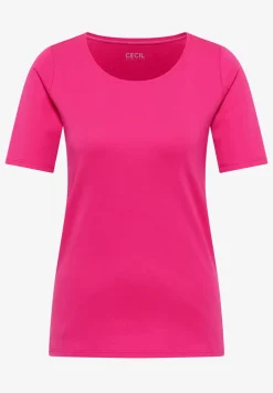 Basic Shirt met ronde hals in effen kleur