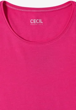 Basic Shirt met ronde hals in effen kleur