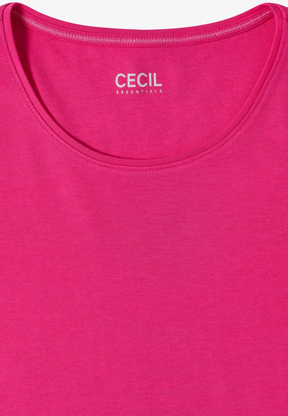 Basic Shirt met ronde hals in effen kleur