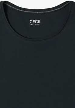 Basic Shirt met ronde hals in effen kleur