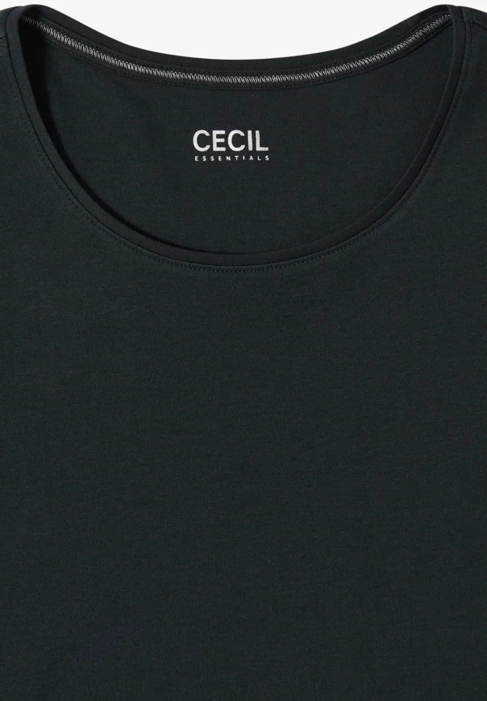 Basic Shirt met ronde hals in effen kleur