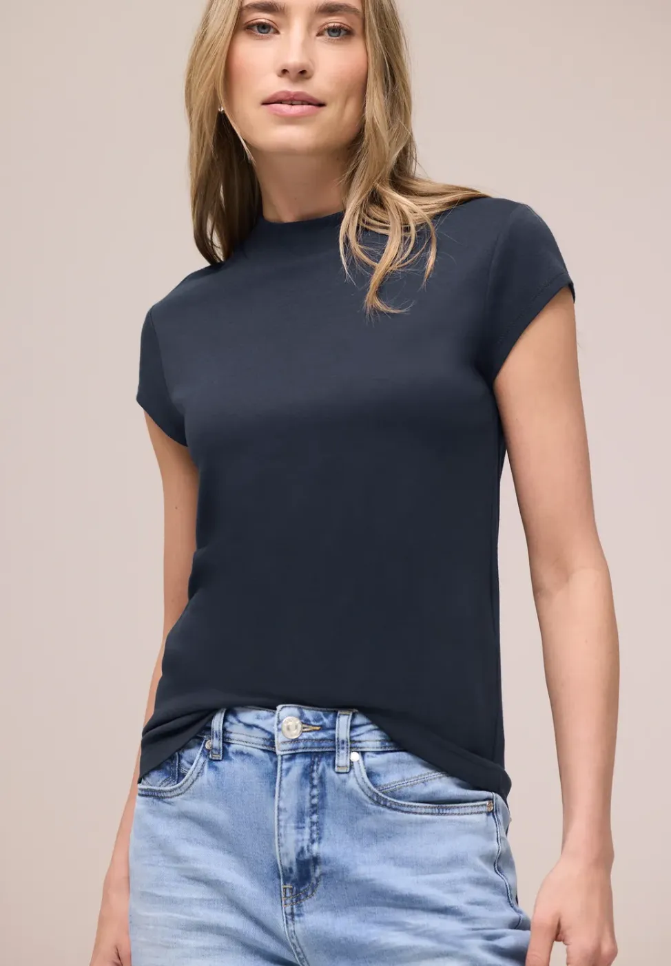 Basic Shirt met Schildpadhals