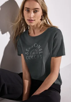 Basic shirt met tekst