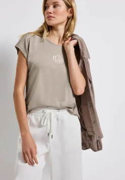 Basic shirt met tekst