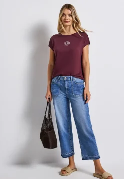 Basic shirt met tekst