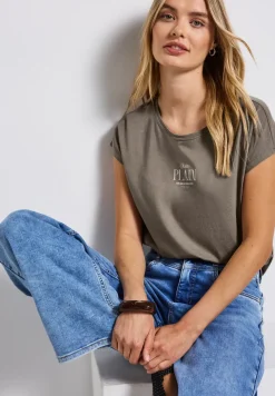 Basic shirt met tekst