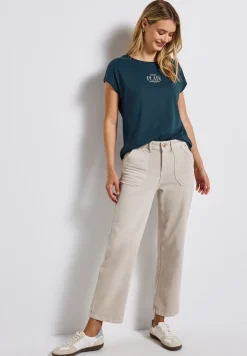 Basic shirt met tekst