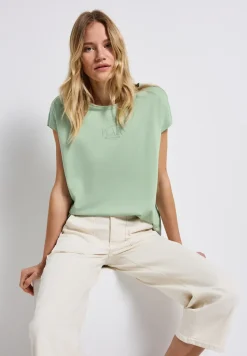 Basic shirt met tekst