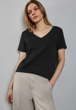 Basic shirt met V-hals