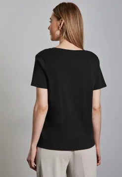 Basic shirt met V-hals