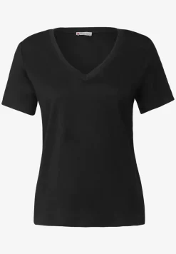 Basic shirt met V-hals