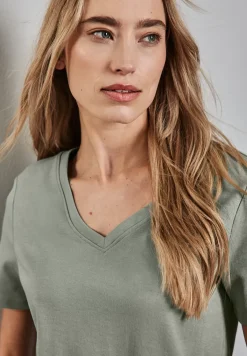 Basic shirt met V-hals