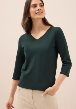Basic shirt met V-hals