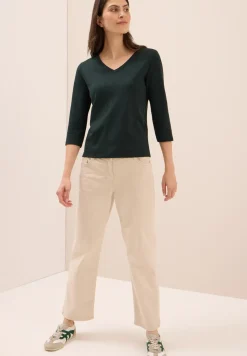 Basic shirt met V-hals