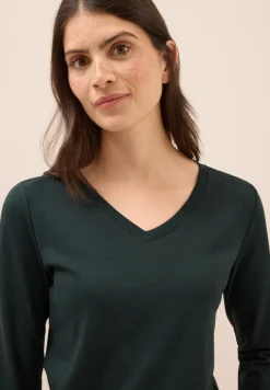 Basic shirt met V-hals