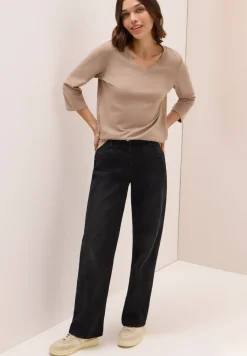 Basic shirt met V-hals