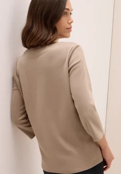 Basic shirt met V-hals