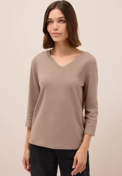 Basic shirt met V-hals