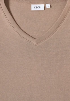 Basic shirt met V-hals