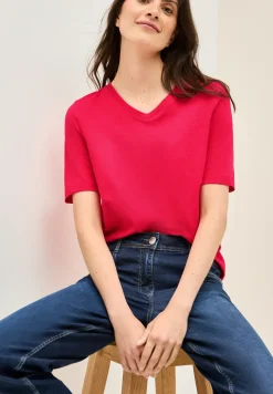 Basic shirt met V-hals