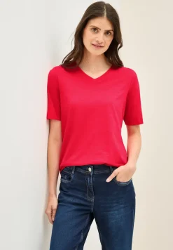 Basic shirt met V-hals
