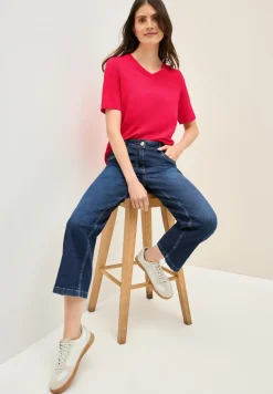 Basic shirt met V-hals
