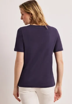 Basic Shirt met V-hals in effen kleur