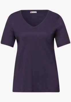 Basic Shirt met V-hals in effen kleur