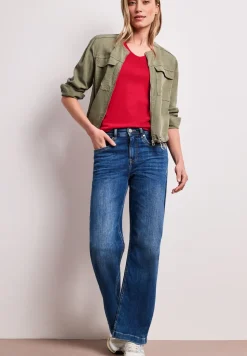 Basic Shirt met V-hals in effen kleur