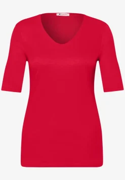 Basic Shirt met V-hals in effen kleur